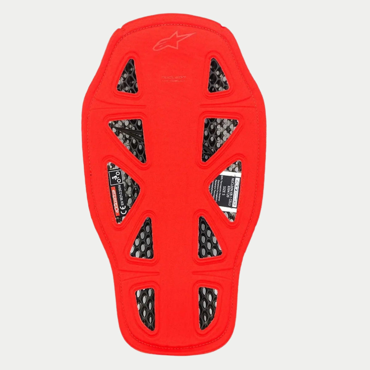 Alpinestars Nucleon KR-1 Cell i Back Protector, czerwony, lekki wkład ochraniacza pleców z zaawansowaną mikrostrukturą komórkową zapewniającą przepływ powietrza i pochłanianie uderzeń, sprzęt ochronny do kombinezonów wyścigowych