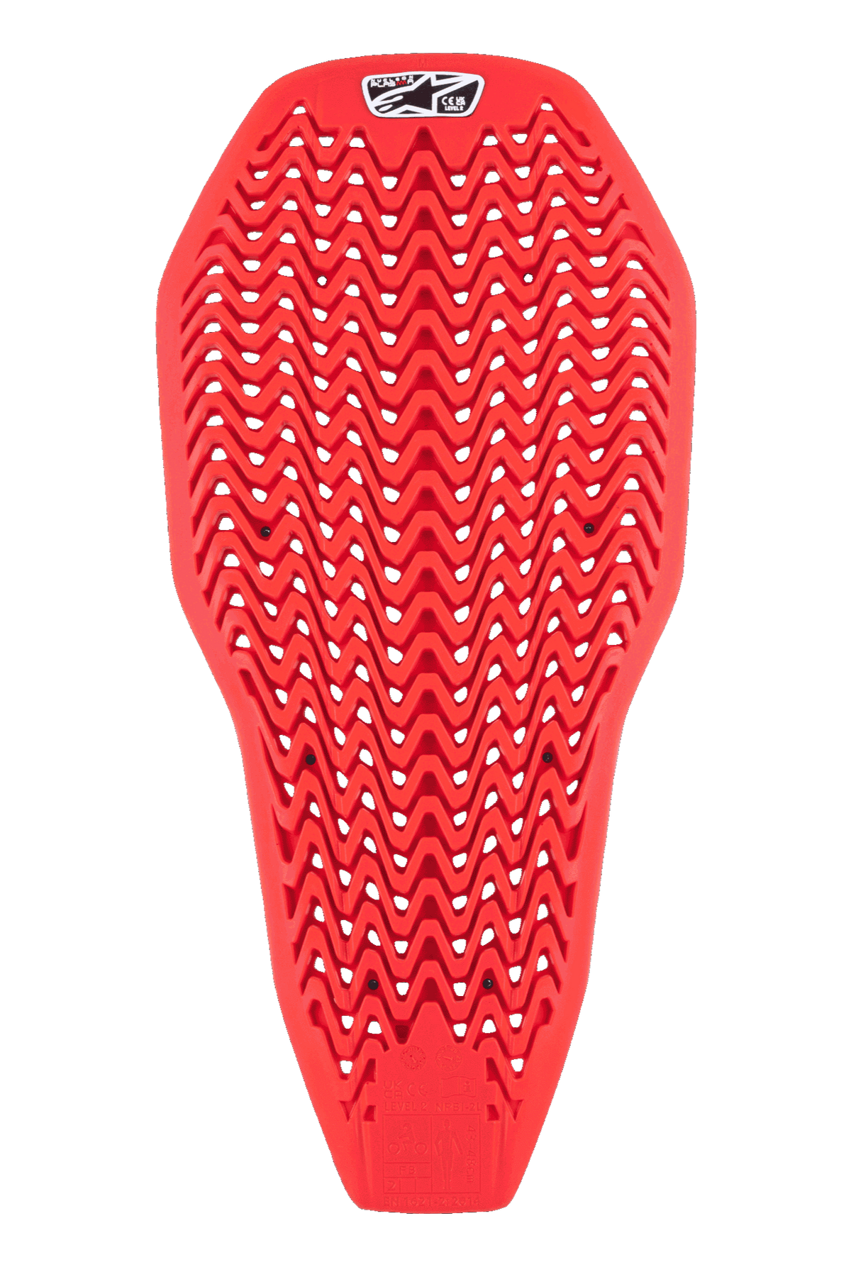 Alpinestars Nucleon Plasma Full Back Protector Insert, czerwony, motocyklowy ochraniacz pleców z zygzakowatym wzorem perforacji, lekka i elastyczna konstrukcja zapewniająca wentylację, wkładka ochronna pochłaniająca uderzenia