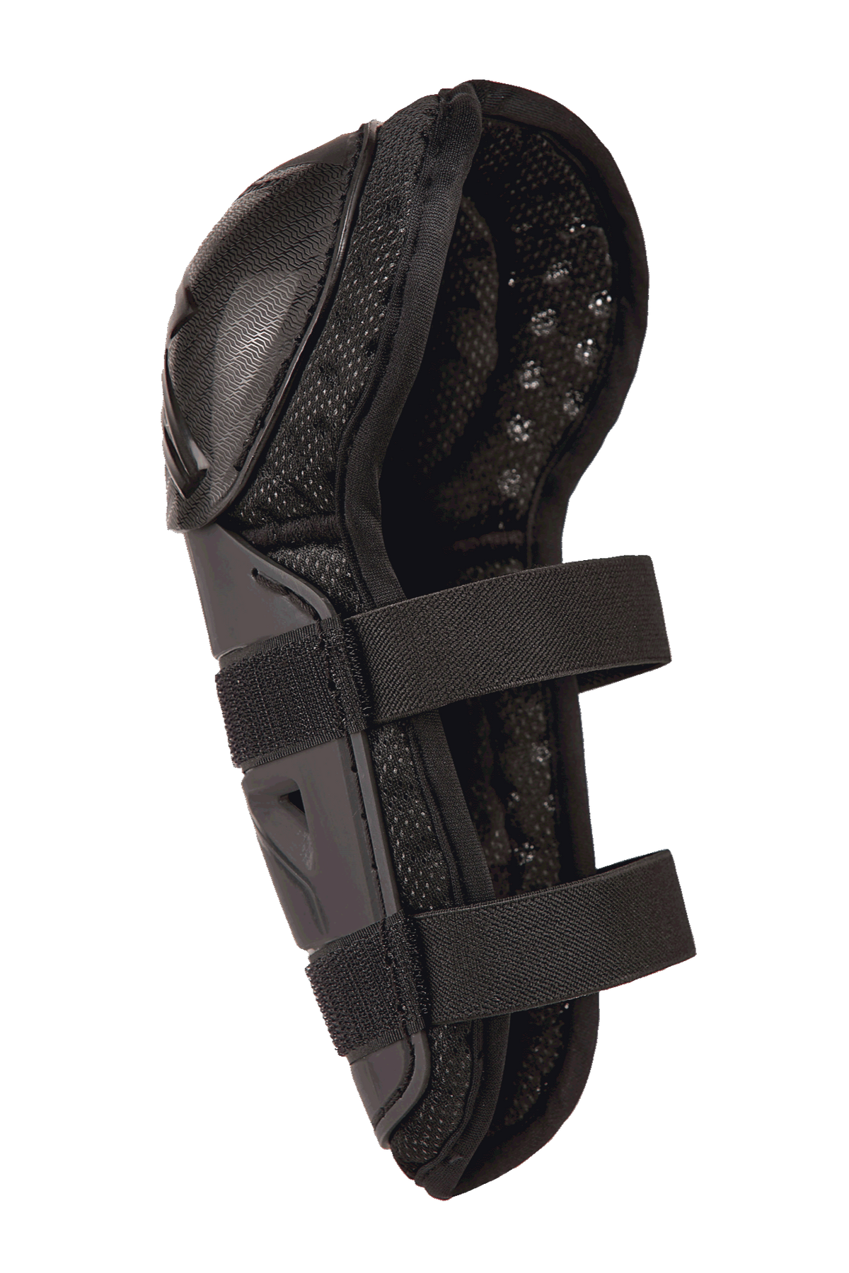 Alpinestars Bionic Action Kickstart Knee Guard, młodzieżowy ochraniacz kolan i goleni motocrossowych, czarny, z przegubową osłoną ochronną, podwójnym elastycznym zapięciem na paski i oddychającą wyściółką z siatki, zaprojektowany dla młodych zawodników.