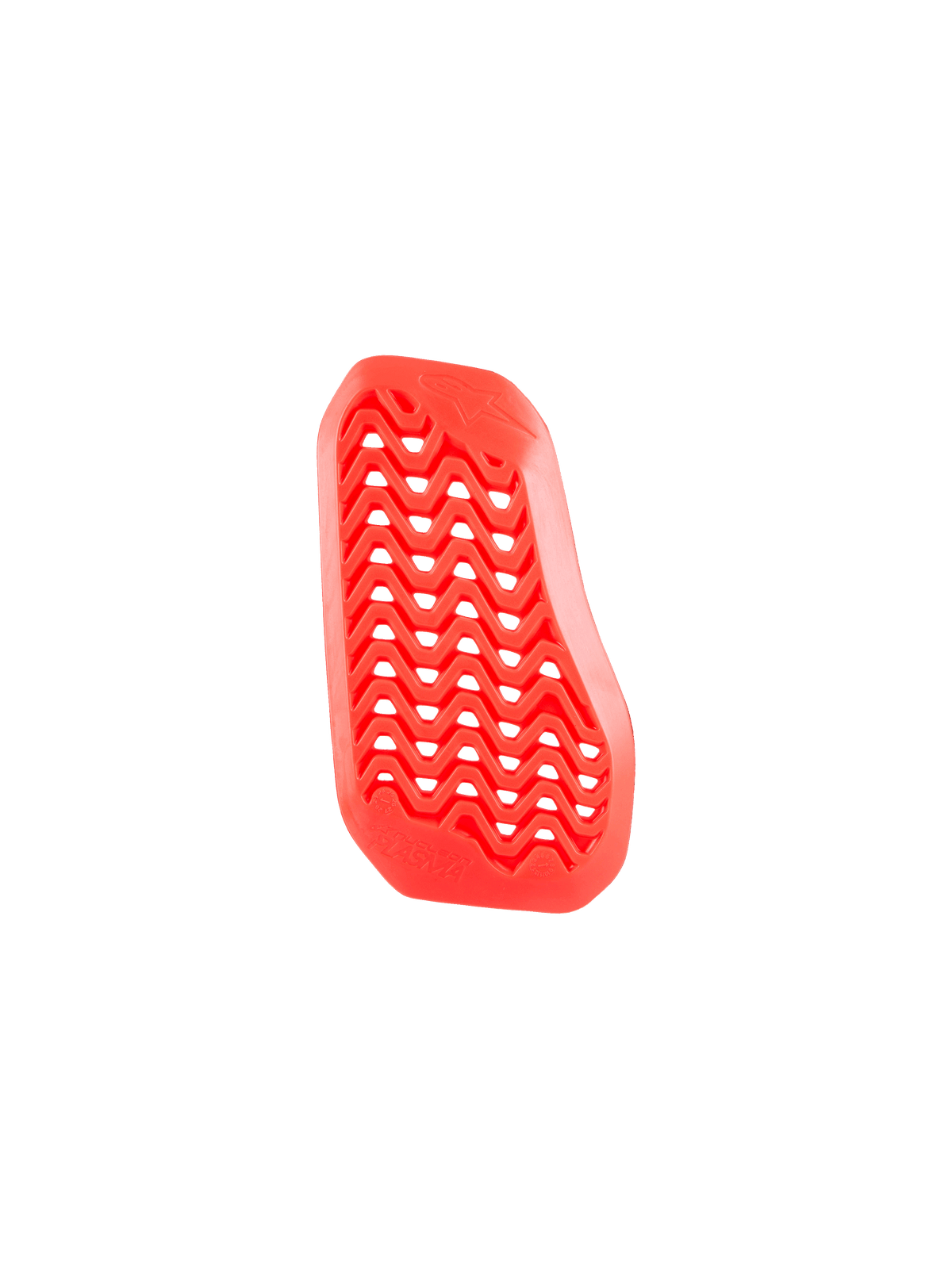 Alpinestars Nucleon Plasma Divided Chest Protector Insert, czerwona, prawa część, zygzakowaty perforowany design zapewniający przepływ powietrza, lekki i elastyczny materiał pochłaniający uderzenia pochodzenia biologicznego
