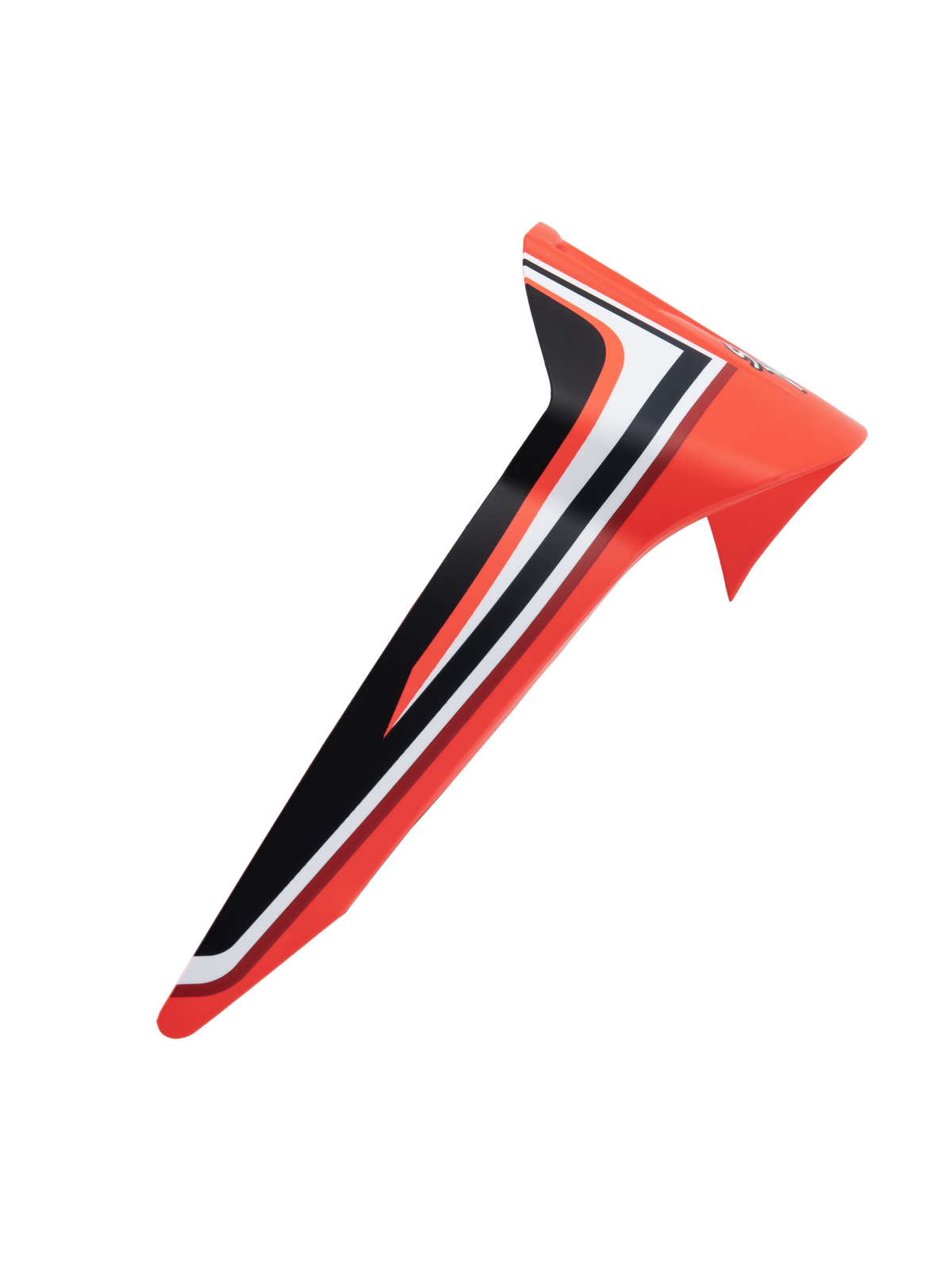 Alpinestars Supertech R10 Miller Standard Limited Edition Spoiler, aerodynamiczny tylny spojler do kasku motocyklowego, czerwony z czarnymi i białymi paskami, smukły wyścigowy design, akcesorium zamienne do kasków S-R10