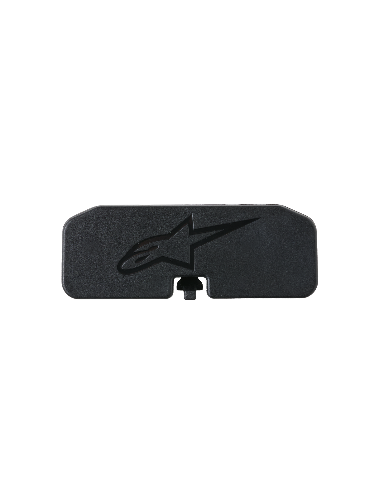 Alpinestars S-R7 Communication System Rear Cover, czarna tylna osłona systemu komunikacji z poliwęglanu z wytłoczonym logo Astar, część zamienna do kasku motocyklowego