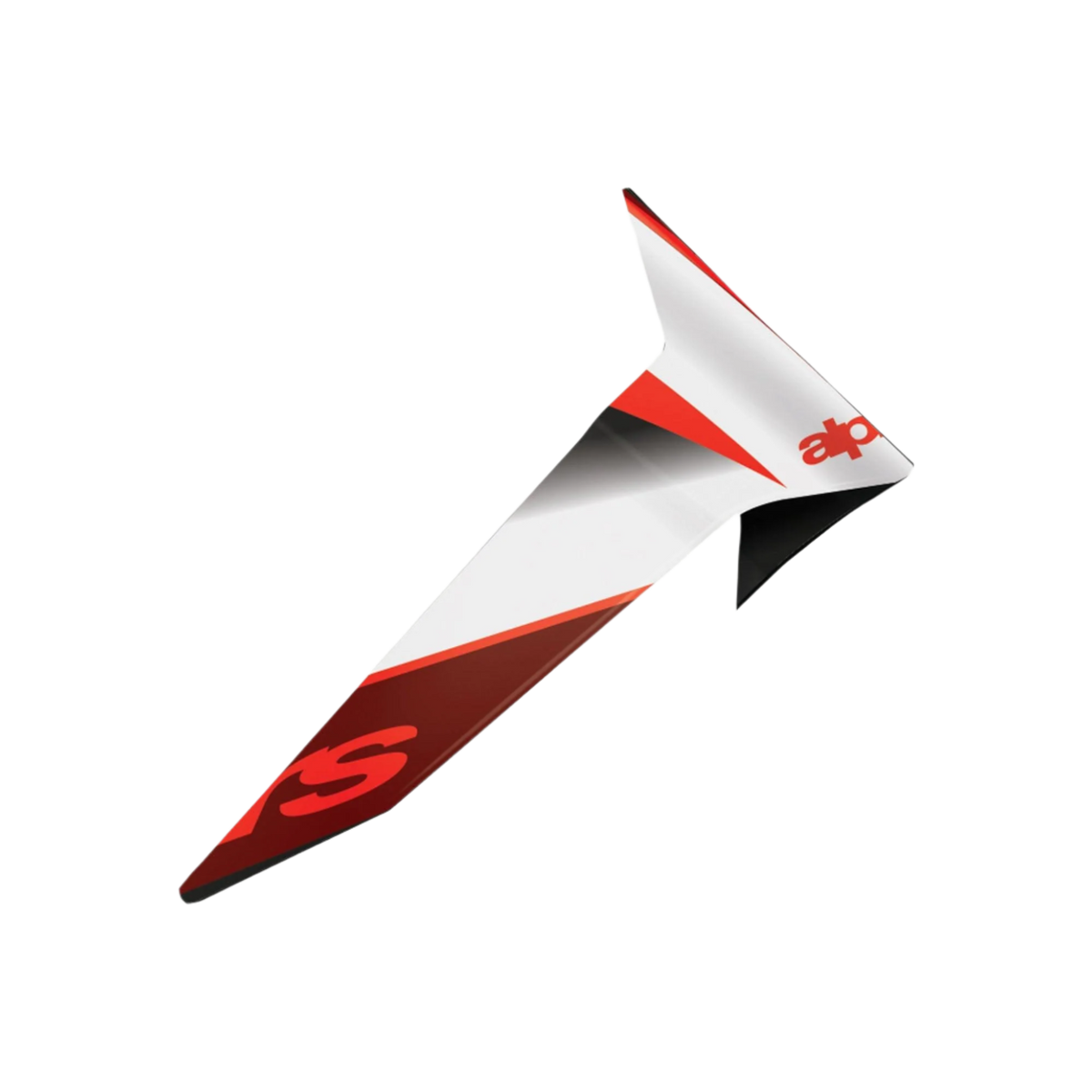 Alpinestars Supertech R10 Team Standard Spoiler, akcesorium do kasku motocyklowego, czarny karbon, czerwony i biały, błyszczące wykończenie, aerodynamiczna część zamienna o ostrym, kanciastym designie i wyrazistym brandingu