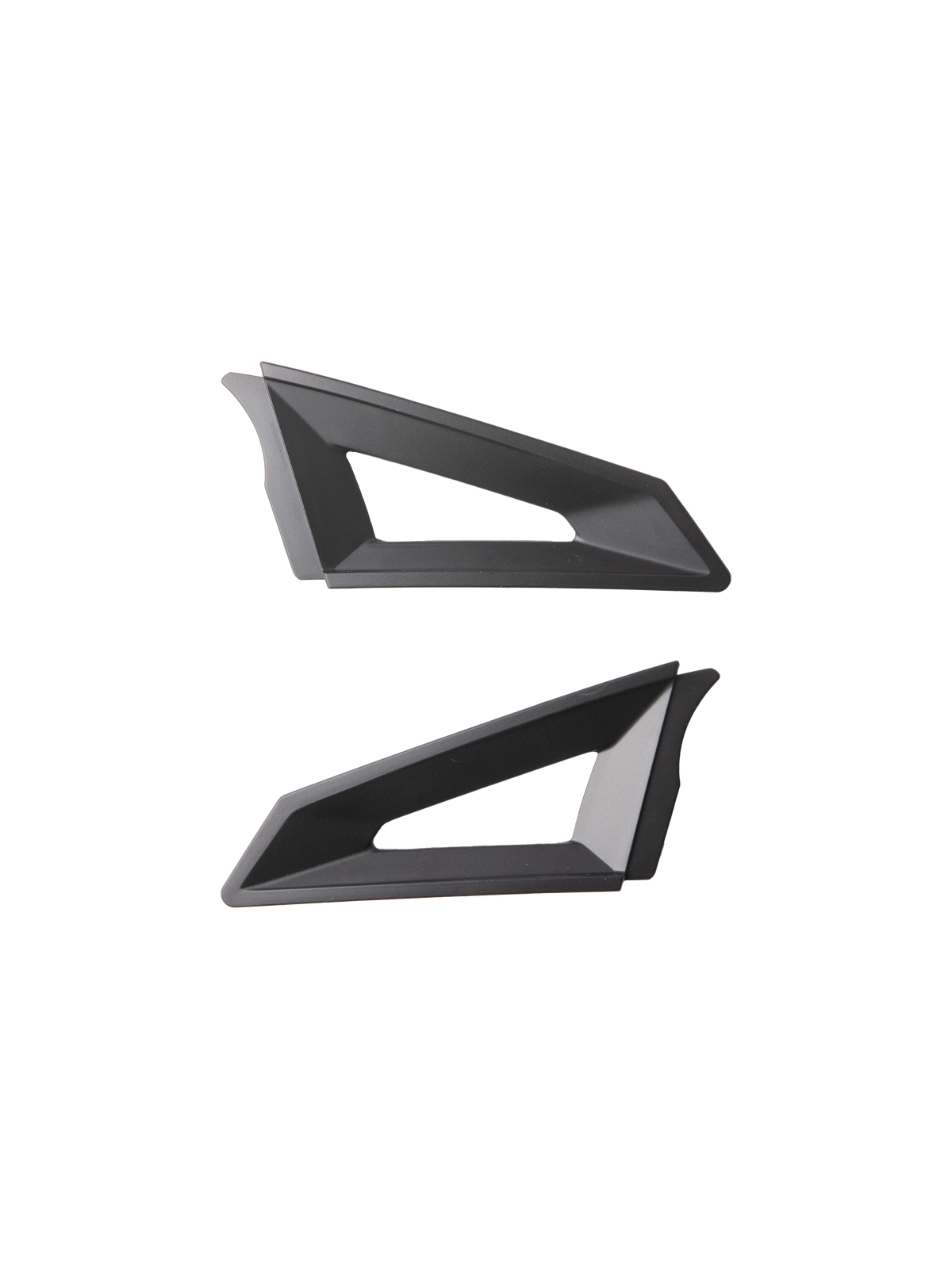 Alpinestars S-M3 Top Vent Sides, czarne, para wymiennych elementów wentylacyjnych do kasku, geometryczny design z trójkątnymi wycięciami, matowe wykończenie, plastikowa konstrukcja do kasków motocrossowych