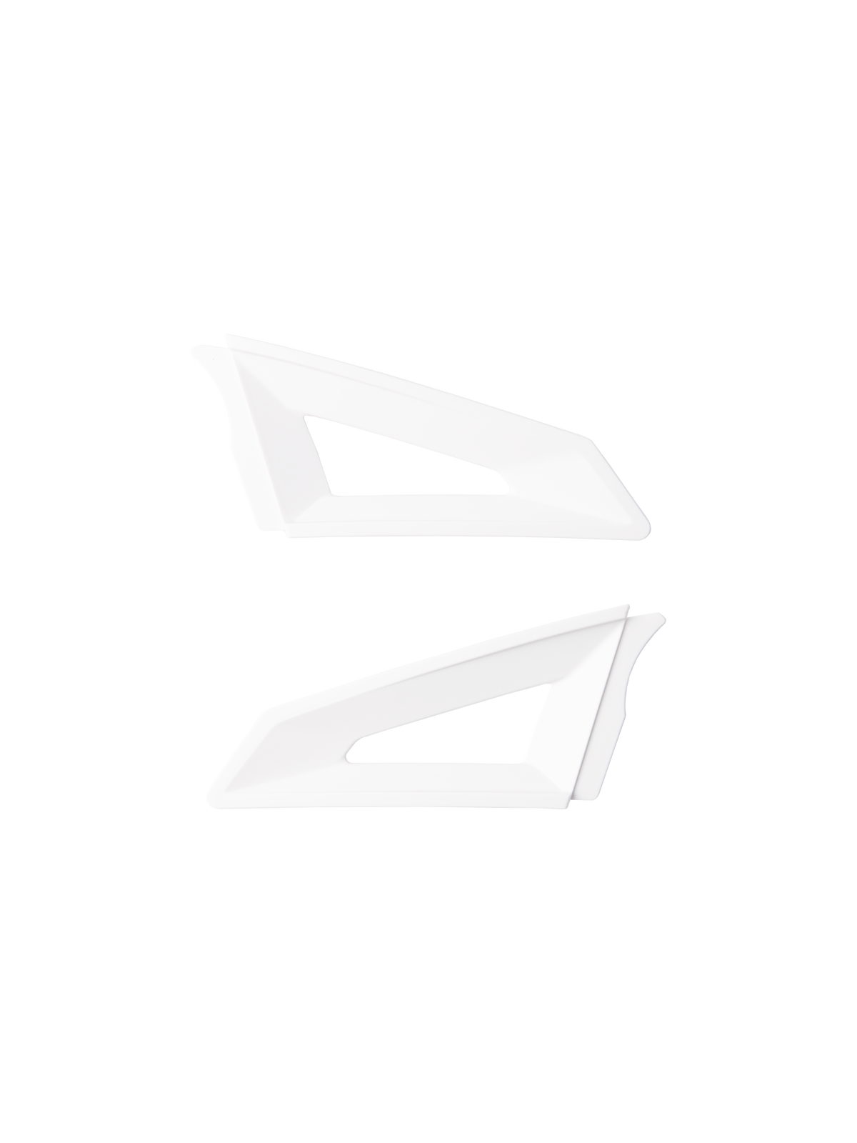 Alpinestars S-M3 Top Vent Sides, białe boczne wloty powietrza do kasku, para aerodynamicznych części zamiennych z trójkątnymi wycięciami, konstrukcja z wytrzymałego tworzywa sztucznego