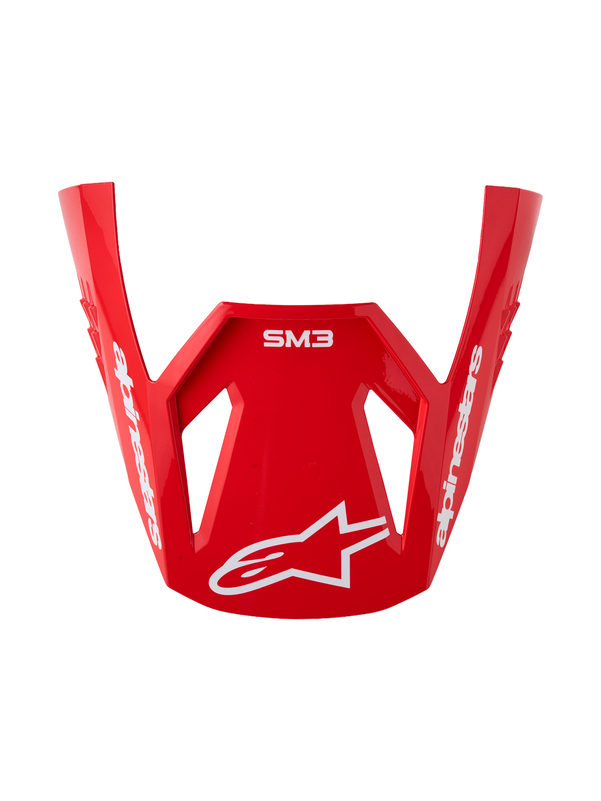 Wizjer Alpinestars S-M3 Radium, czerwony i biały błyszczący wizjer do kasku motocrossowego, część zamienna.