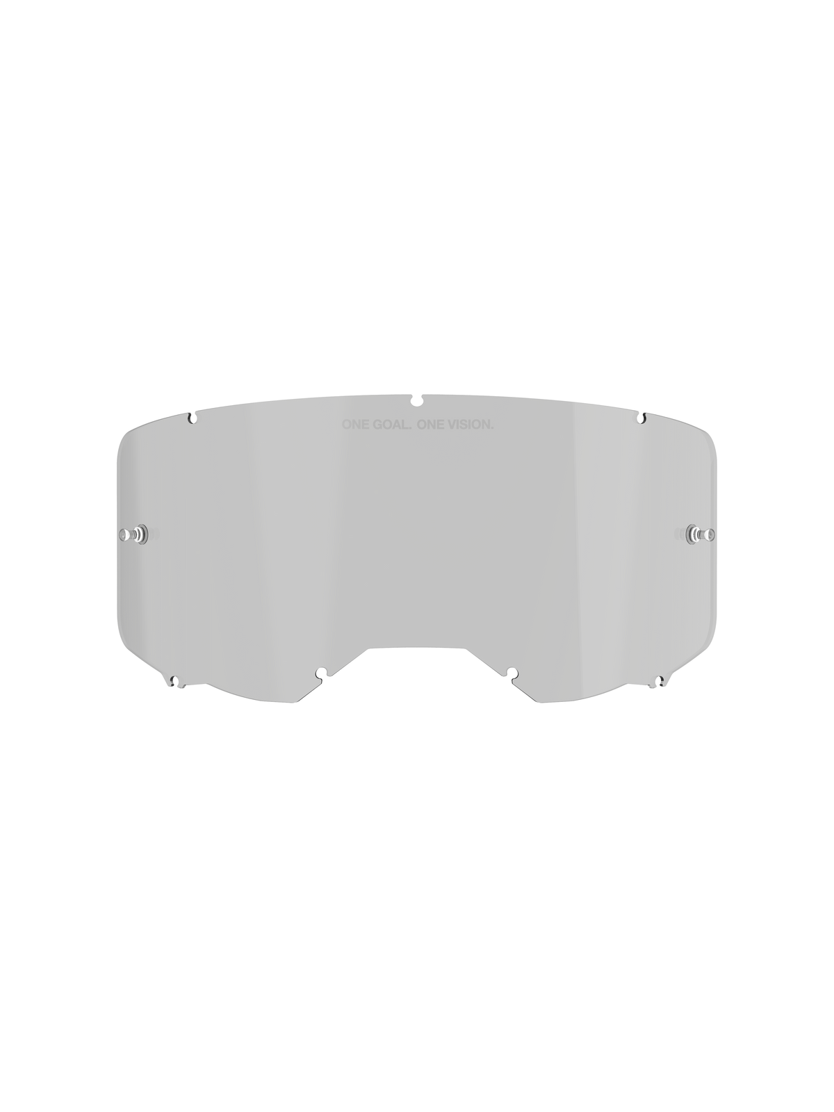 Alpinestars Vision 8-5-3 Smoke Lens, wymienna soczewka do gogli motocrossowych, odcień Medium Smoke, poliwęglanowa konstrukcja z powłoką przeciwmgielną i utwardzaną, z napisem „One Goal. One Vision.” u góry
