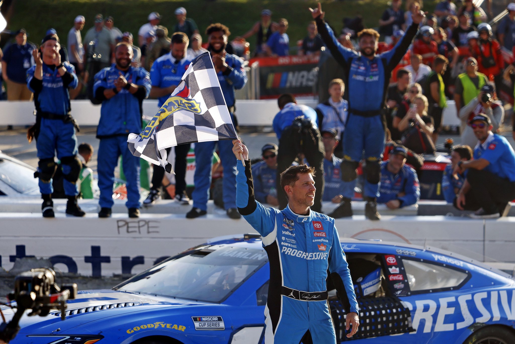 DENNY HAMLIN EDGES CHASE BRISCOE TO COME OUT ON TOP OF INCIDENT-PACKED NASCAR CUP SERIES RACE AT DOVER MOTOR SPEEDWAY, DELAWARE