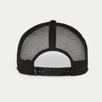 Alpinestars Corp Trucker Hat, White and Black, back view featuring black breathable mesh panels, adjustable snapback closure, small Alpinestars logo on the rear tag, casual motorsport-inspired headwear