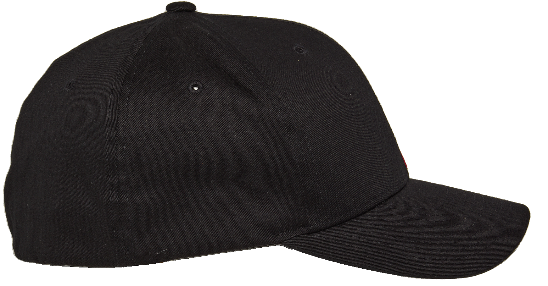 Alpinestars Corp Shift 2 Curved Brim, czarna czapka z daszkiem, profil boczny, zakrzywiony daszek, usztywniona korona z otworami wentylacyjnymi, codzienne nakrycie głowy inspirowane sportami motorowymi