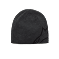 Alpinestars Corp Shift Beanie, dzianinowa czapka zimowa, ciemnoszary melanż i czarny, z dużym czarnym żakardowym logo Alpinestars z boku, splot jersey, casualowe nakrycie głowy inspirowane sportami motorowymi