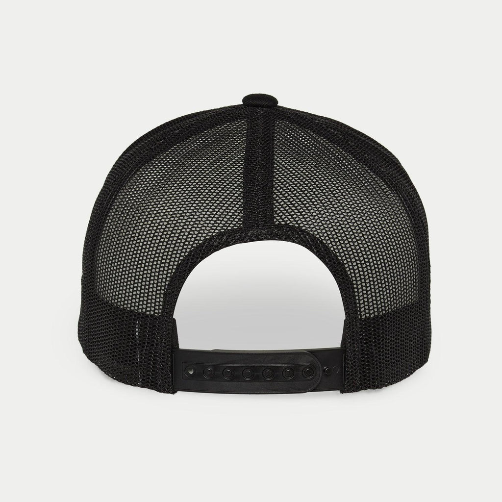 Czapka Alpinestars Flag Snapback, Military Black, widok z tyłu prezentujący czarne panele z elastycznej siateczki i regulowane plastikowe zapięcie typu snapback, codzienny dodatek streetwearowy