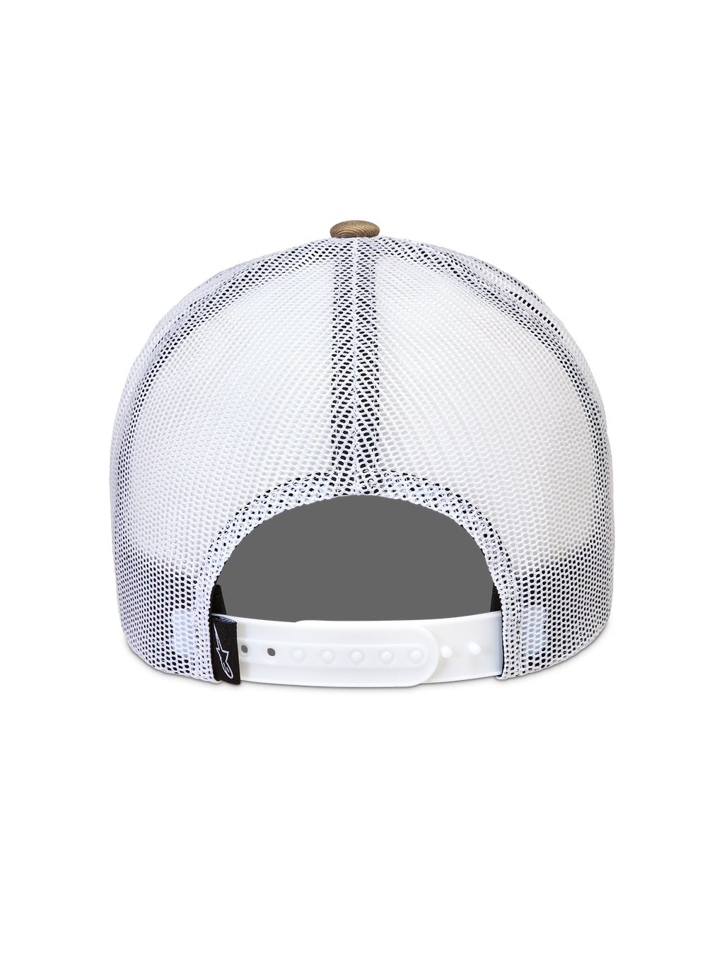 Alpinestars Cali 2.0 Kapelusz, czapka z daszkiem typu trucker, biały tył z oddychającej siatki poliestrowej, regulowane białe zapięcie snapback, odzież sportowa
