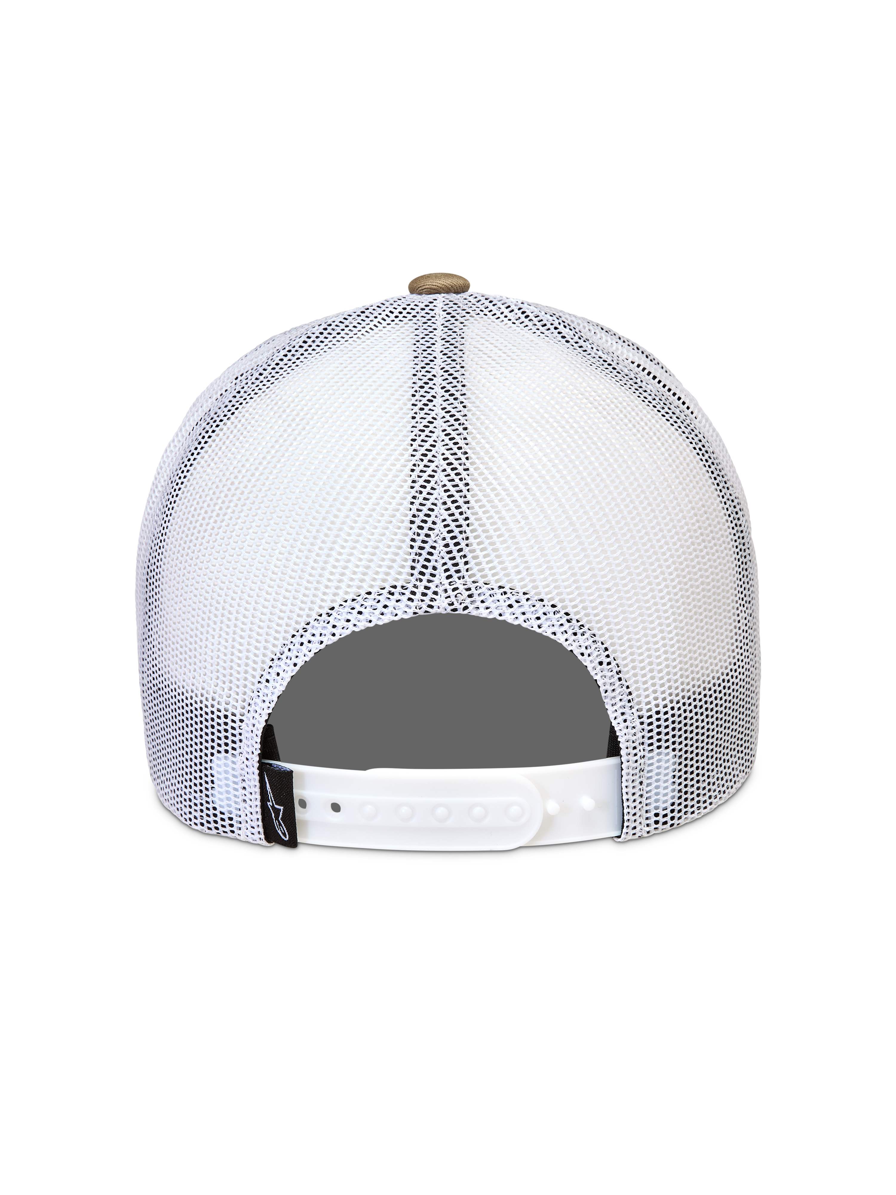 Alpinestars Cali 2.0 Kapelusz, czapka z daszkiem typu trucker, biały tył z oddychającej siatki poliestrowej, regulowane białe zapięcie snapback, odzież sportowa