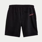 Alpinestars Dunker Short, czarne krótkie spodenki treningowe z polaru, widok z tyłu, czerwono-białe logo Ageless na prawym biodrze, tylna kieszeń i elastyczny pas