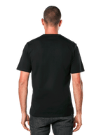 Alpinestars Ageless 2.0 CSF Tee, Short Sleeve T-Shirt, Black, back view on model, plain design with cut and sew fit, casual motorsport-inspired sportswear