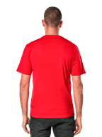 Alpinestars Ageless 2.0 CSF Tee, koszulka z krótkim rękawem, widok z tyłu, czerwona, codzienna odzież sportowa inspirowana motorsportem