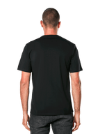 Alpinestars Cali 2.0 CSF Tee, czarna koszulka z krótkim rękawem, widok z tyłu, casualowy styl motorsportowy