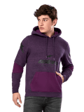 Alpinestars Perpetuate Hoodie, fioletowy melanż i ciemnofioletowy, męska polarowa bluza z kapturem, czarne grafiki z logo, kieszeń kangurka, casualowa odzież uliczna inspirowana motorsportem