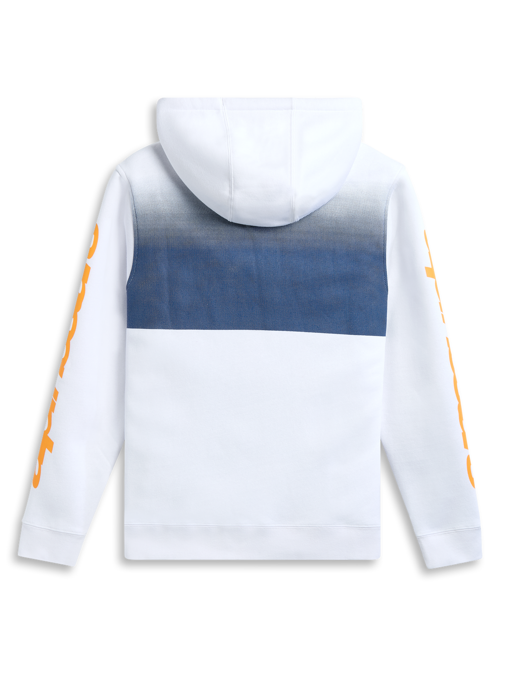 Alpinestars Specter Hoodie, biała bluza z kapturem i gradientowym nadrukiem, widok z tyłu, sportowa odzież