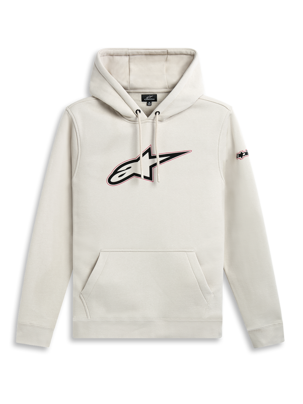 Alpinestars Bluza Z Kapturem Insignia, off-white bluza z kapturem z kieszenią kangurką i grafiką z logo na piersi, casualowa odzież sportowa