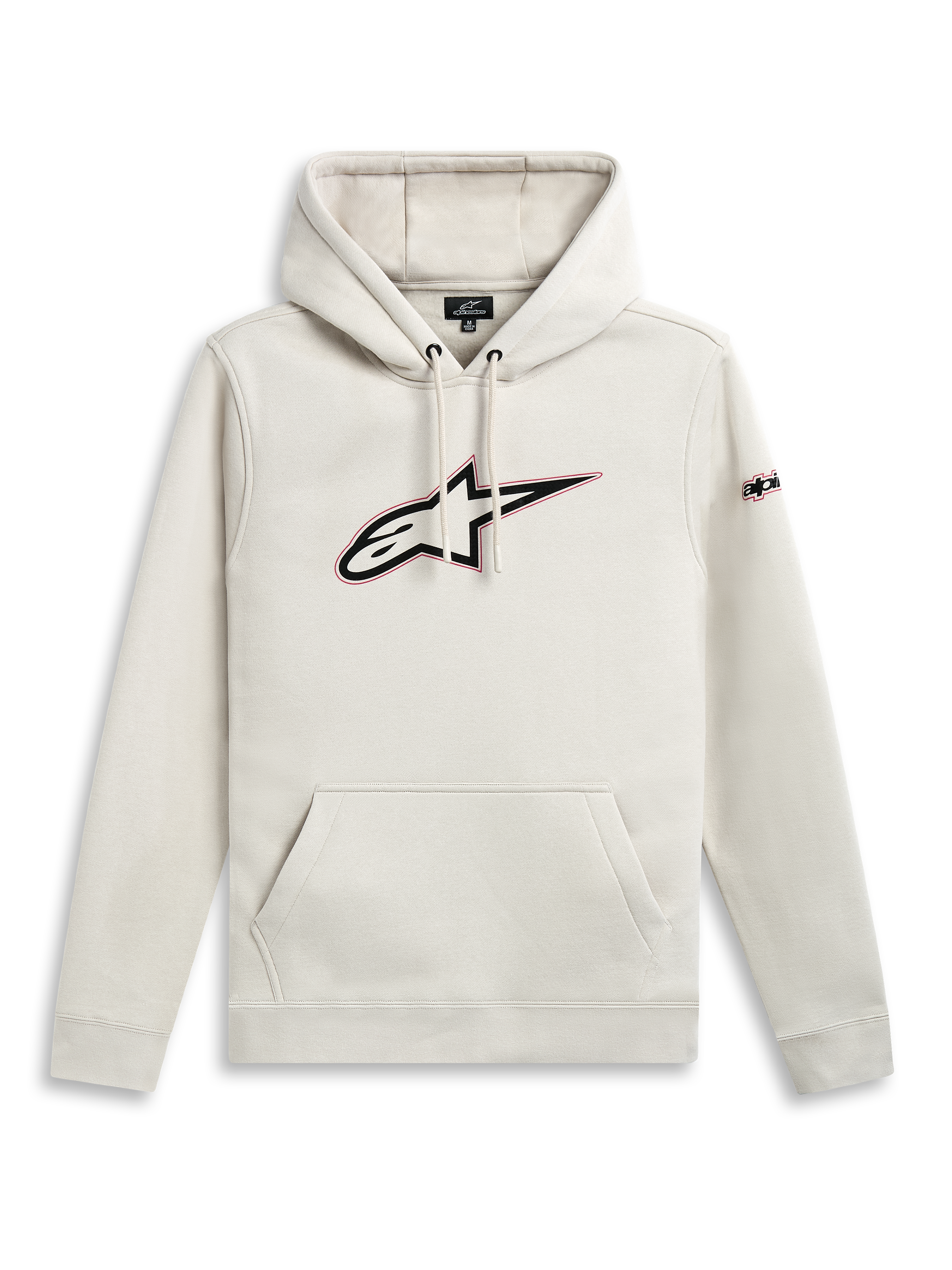 Alpinestars Bluza Z Kapturem Insignia, off-white bluza z kapturem z kieszenią kangurką i grafiką z logo na piersi, casualowa odzież sportowa
