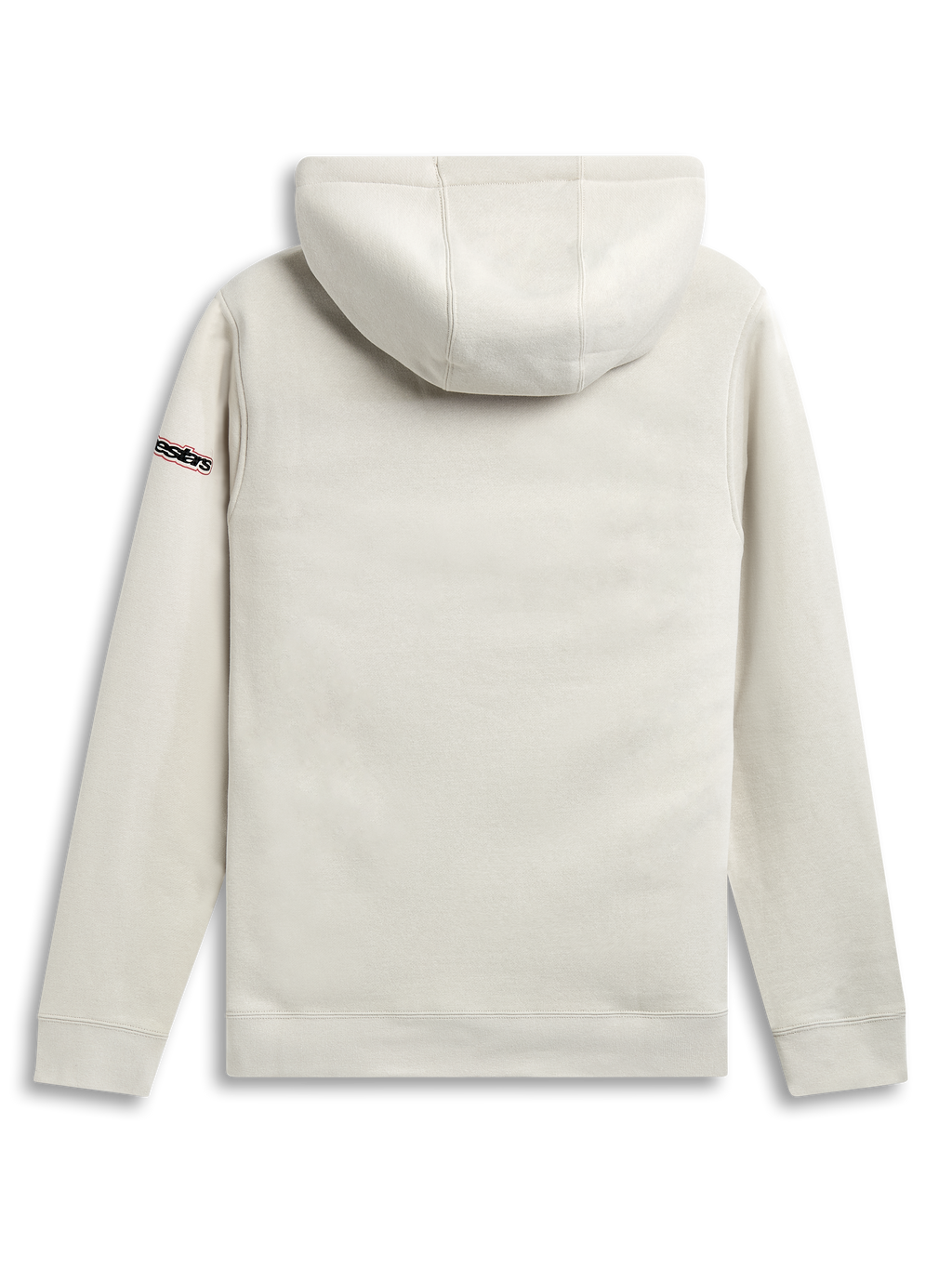 Alpinestars Bluza Z Kapturem Insignia, off white bluza polarowa z kapturem, widok z tyłu z kapturem z tego samego materiału i detalami z logo na rękawie