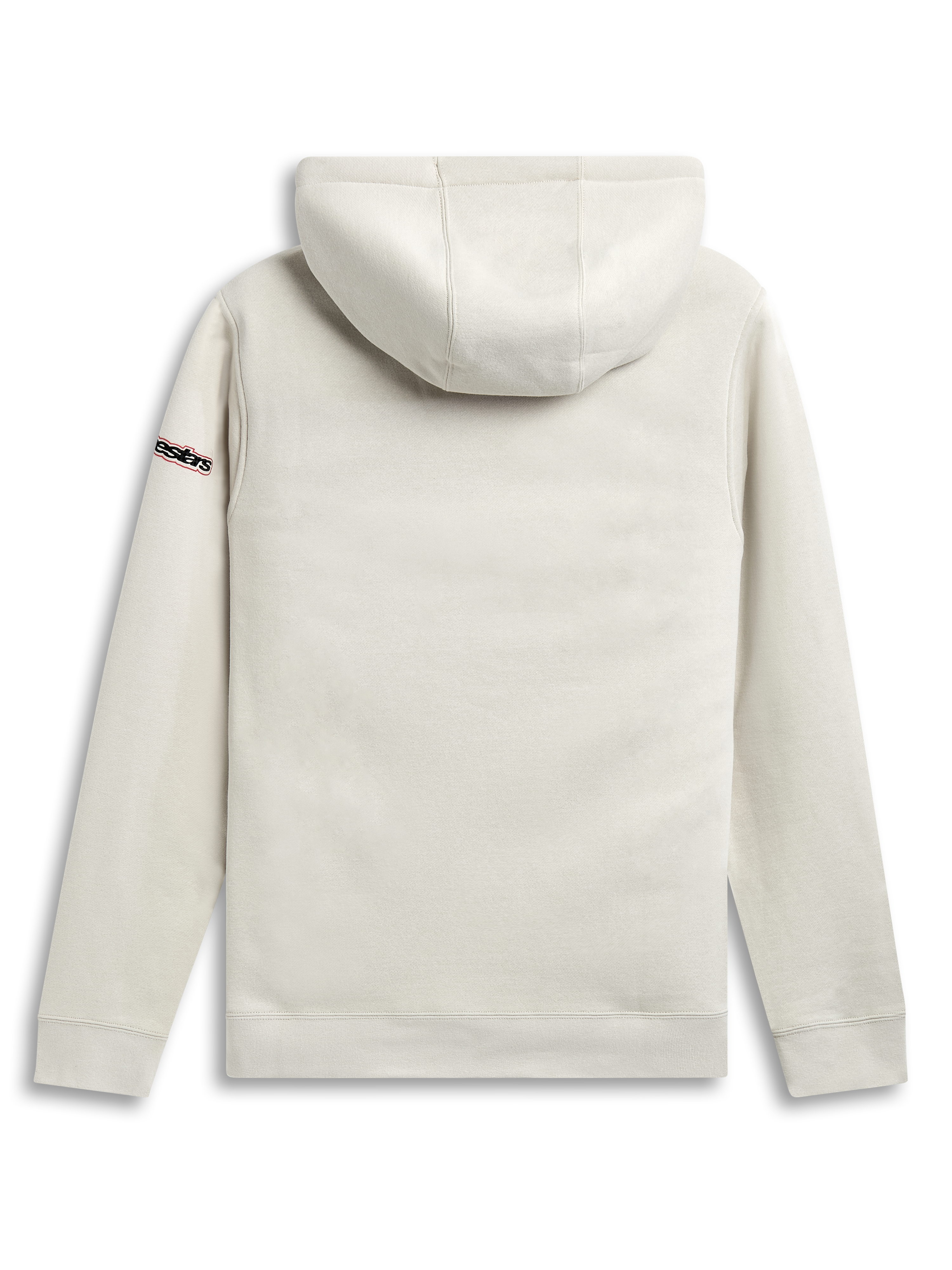 Alpinestars Bluza Z Kapturem Insignia, off white bluza polarowa z kapturem, widok z tyłu z kapturem z tego samego materiału i detalami z logo na rękawie