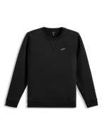 Alpinestars Positive Crew, czarna bluza sportowa z długim rękawem, małe białe logo Astars na piersi, prążkowane ściągacze