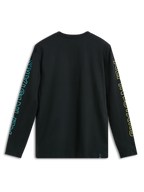 Alpinestars T-Shirt Ayess CSF, czarna koszulka z długim rękawem, widok z tyłu, nadrukowana grafika na rękawach, odzież sportowa