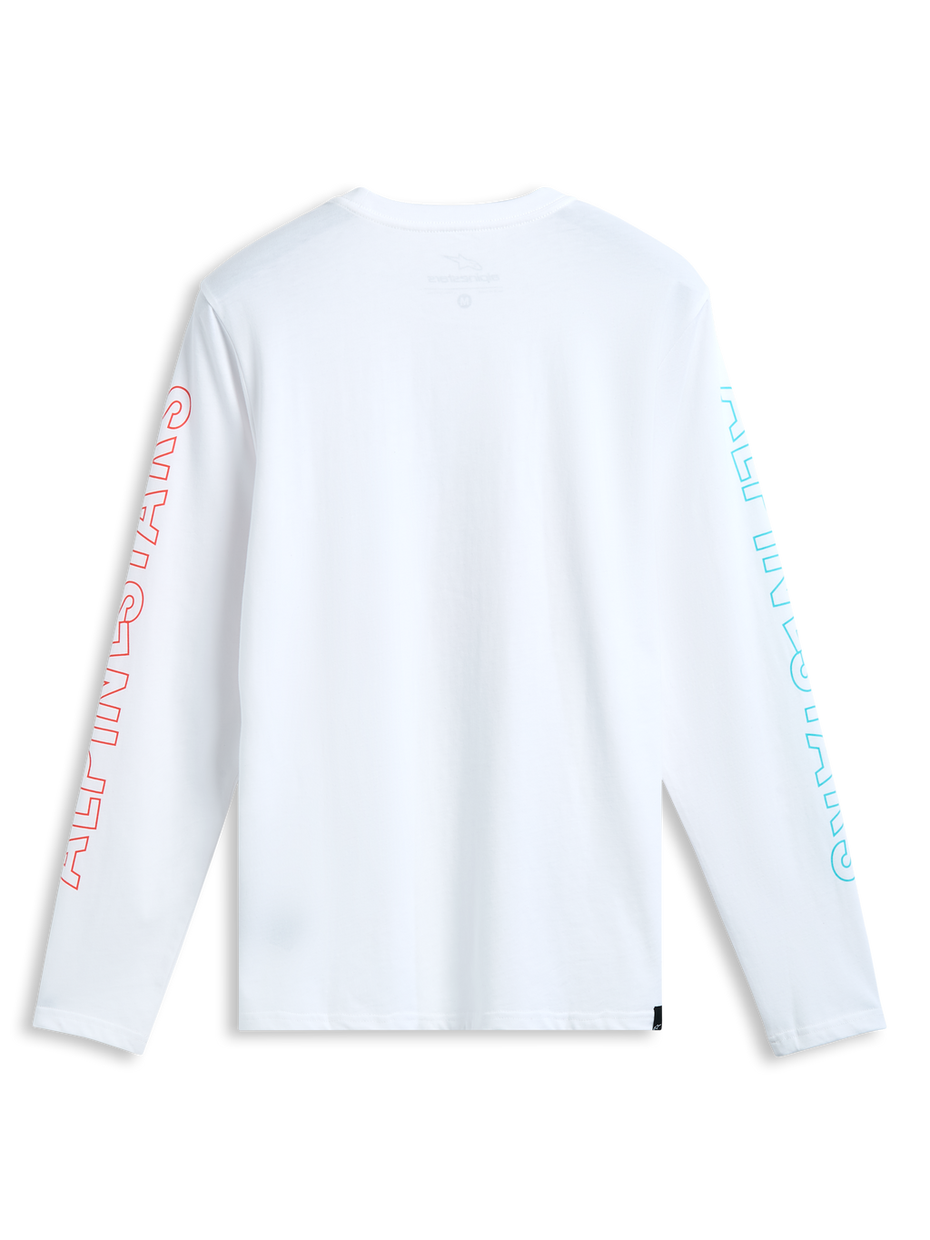 Alpinestars Ayess Csf Tee, biała koszulka sportowa z długim rękawem, nadrukowana grafika na rękawach, widok z tyłu