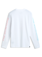 Alpinestars Ayess Csf Tee, biała koszulka sportowa z długim rękawem, nadrukowana grafika na rękawach, widok z tyłu
