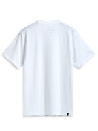 Alpinestars Geografica Csf Tee, biała koszulka z krótkim rękawem, widok z tyłu, minimalistyczny design z małą czarną tkaną metką na dole, casualowy motorsportowy streetwear