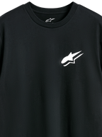Alpinestars Formulate CSF Tee, koszulka z krótkim rękawem, czarna, białe logo Astars na klatce piersiowej, odzież typu casual motorsport streetwear