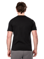 Alpinestars Prevail CSF Tee, koszulka z krótkim rękawem, czarna, widok z tyłu ukazujący gładki design, codzienna odzież streetwearowa w stylu motorsport