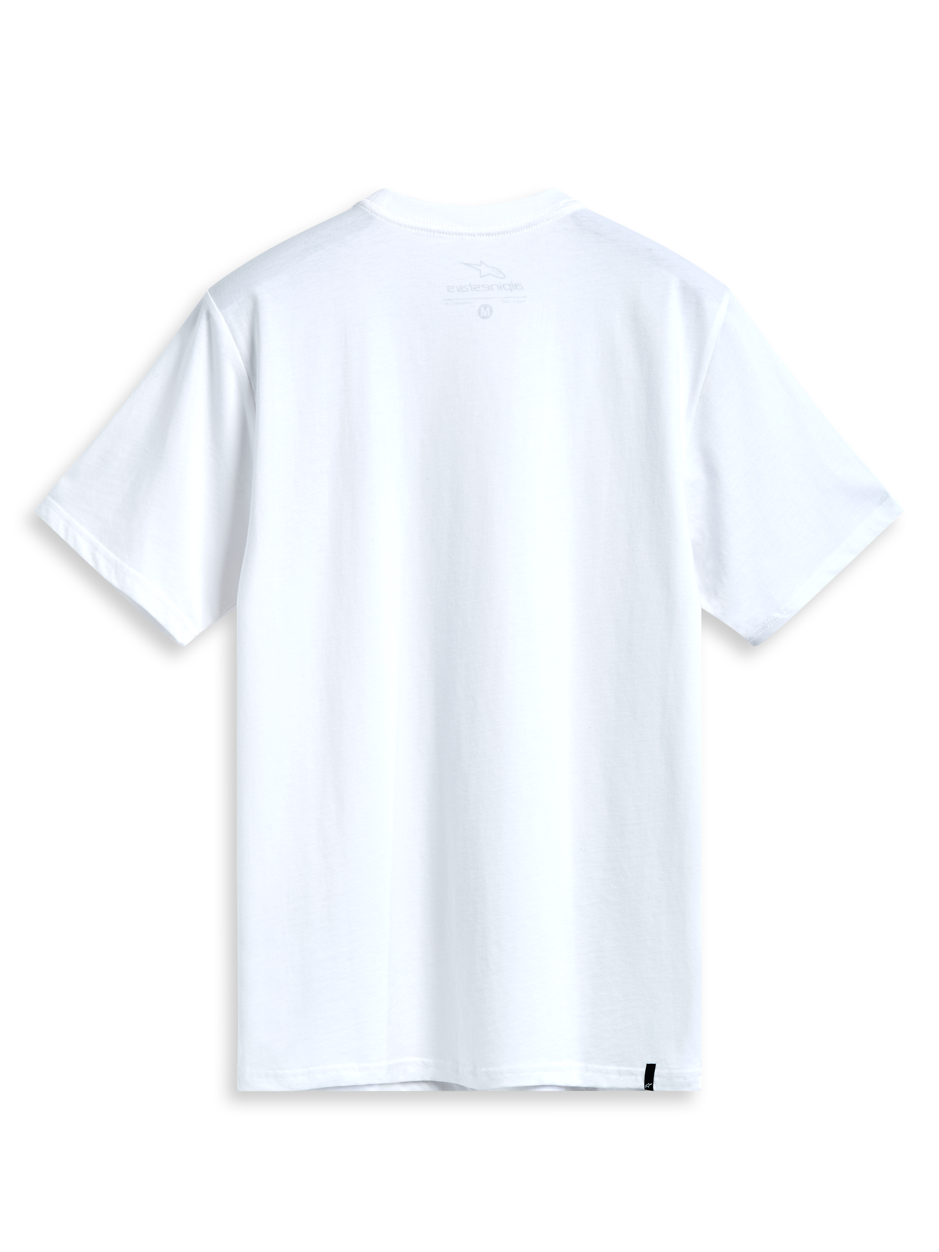 Alpinestars Prevail CSF Tee, biała koszulka z krótkim rękawem, widok z tyłu pokazujący gładki tył, odzież sportowa