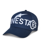 Alpinestars Committed Hat, czapka z daszkiem baseballowa, granatowa, duży biały haftowany branding, zakrzywiony daszek, strukturalna korona, codzienna odzież sportowa