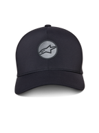 Czapka Alpinestars Apex, czarna czapka sportowa, zakrzywiony daszek i ustrukturyzowana korona, z przodu odblaskowe, zgrzewane logo Astar na okrągłej naszywce, bezszwowa konstrukcja o nowoczesnym, sportowym designie