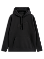 Alpinestars Emergent Oversized Hoodie, codzienna odzież streetwear, czarna z haftowanym logo Astars w tym samym kolorze, krój oversize, kaptur ze sznurkiem, kieszeń kangurka, nowoczesny design inspirowany sportami motorowymi