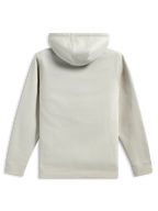 Alpinestars Pulse Hoodie, back view, Sand off-white, casual pullover fleece, long sleeves with ribbed cuffs and hem, hooded design, motorsport-inspired streetwear