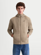 Alpinestars Bluza z kapturem Cypher, męska sportowa bluza z kapturem zapinana na zamek, beżowa, wysoki kaptur, kieszenie w szwach i czarne logo na piersi, styl inspirowany motorsportem.