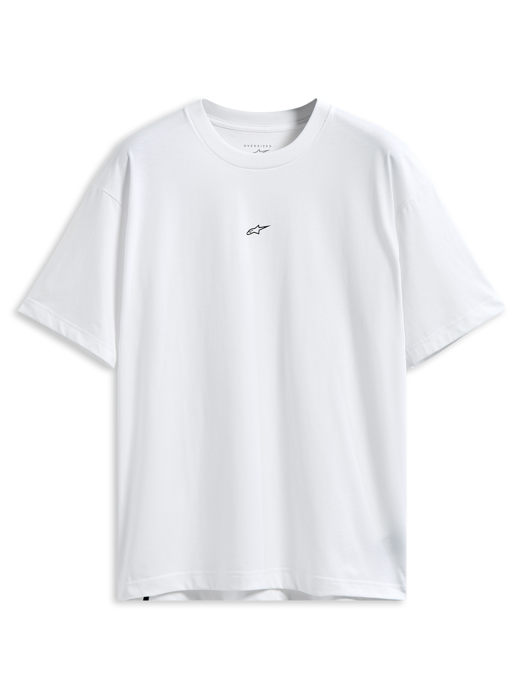 Alpinestars Focused Oversized CSF Tee, koszulka z krótkim rękawem, biała, małe czarne logo Astars na piersi, luźny krój typu oversized, casualowy styl motorsport streetwear