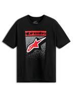 Alpinestars Noka CSF Tee, Short Sleeve T-Shirt, Black, Red Alpinestars Block Text and Star Logo with Grey MX Gradation Graphic, Casual Motorsport Streetwear