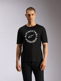 Alpinestars MX CSF Tee, koszulka z krótkim rękawem, czarna, biała okrągła grafika Alpinestars Motocross, casualowa odzież uliczna w stylu motorsport