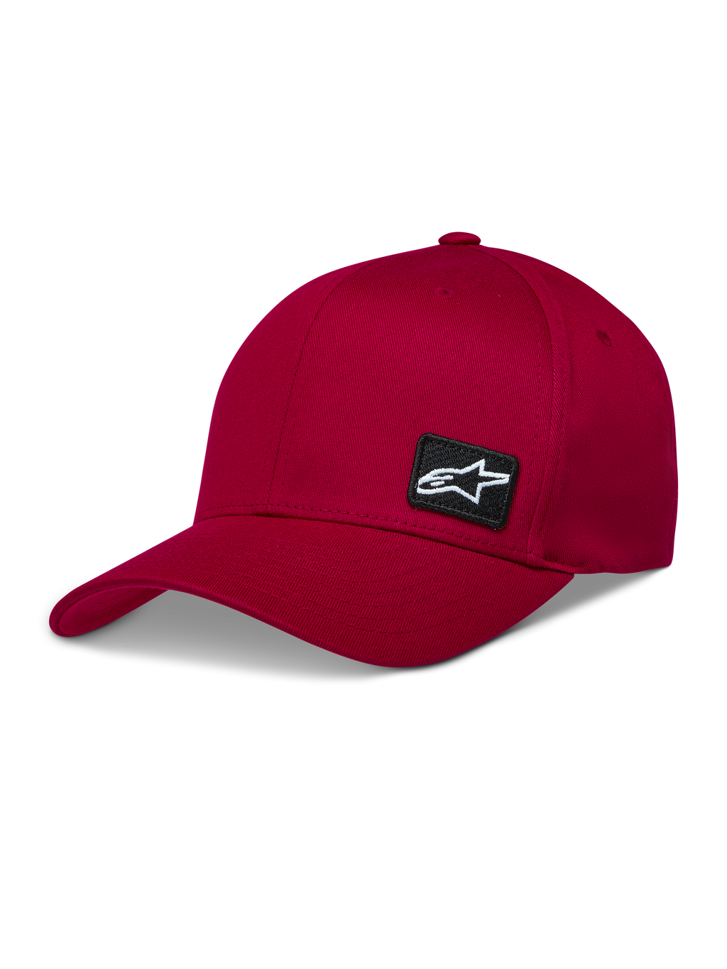Alpinestars Pivot Kapelusz, ciemnoczerwona czapka z daszkiem, zakrzywiony profil, mała haftowana naszywka z logo Astars.