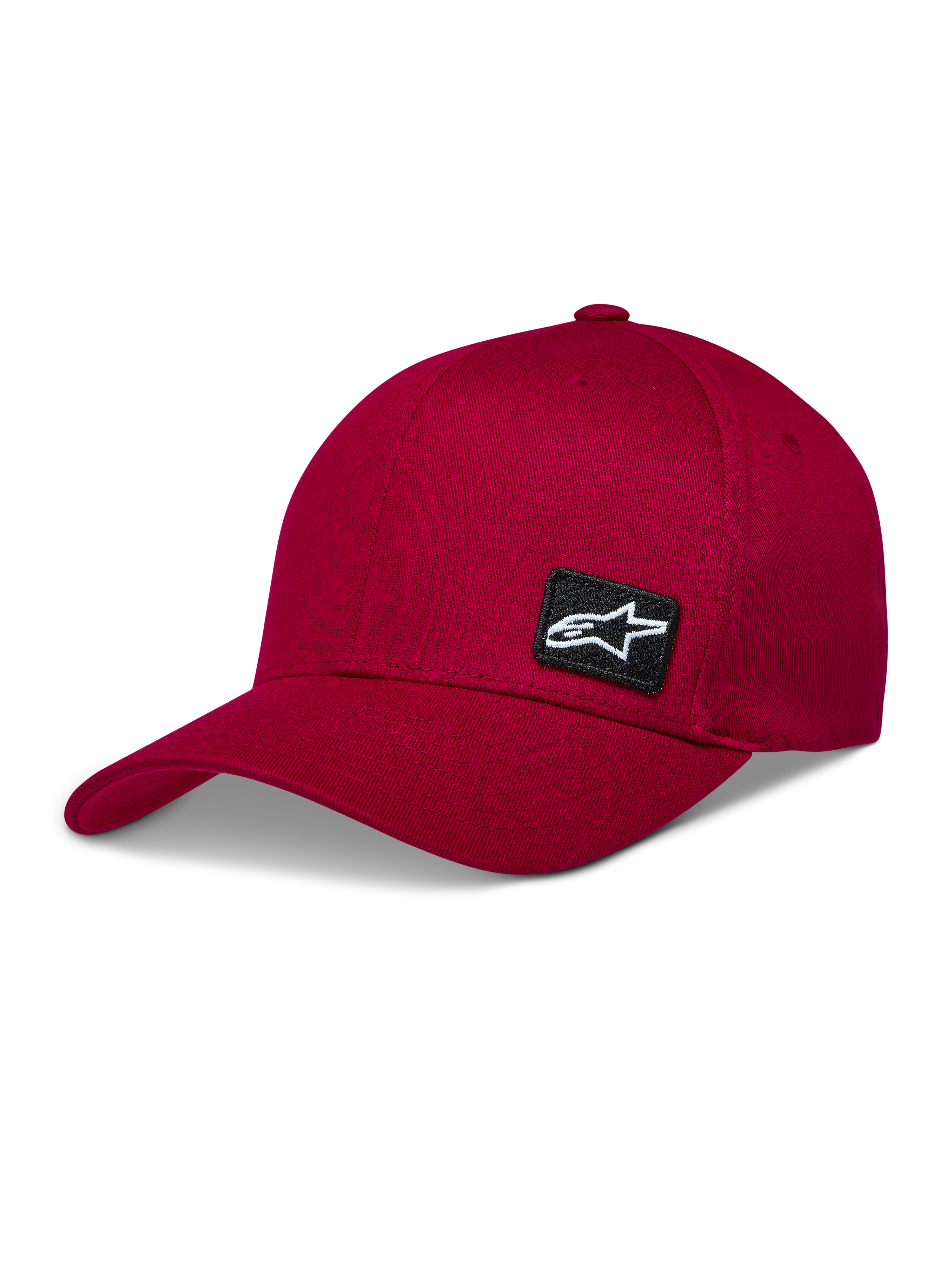 Alpinestars Pivot Kapelusz, ciemnoczerwona czapka z daszkiem, zakrzywiony profil, mała haftowana naszywka z logo Astars.
