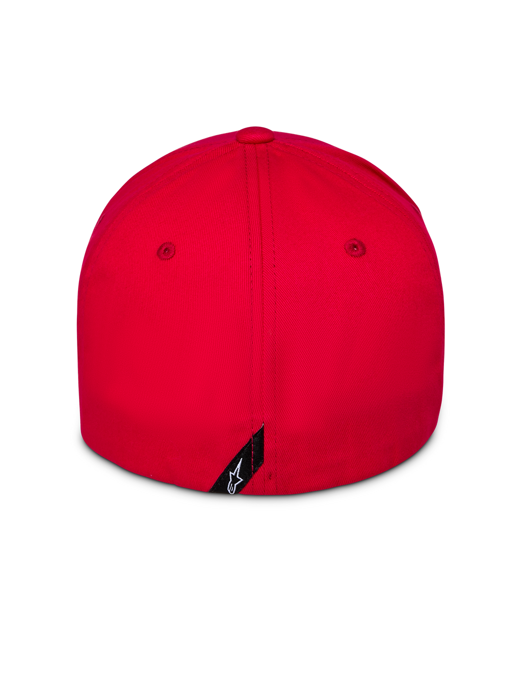 Czapka Alpinestars Pivot, czerwona, widok z tyłu, elastyczne dopasowanie typu flex back, strukturalna korona, mała metka z logo Astars, codzienna odzież sportowa