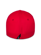 Czapka Alpinestars Pivot, czerwona, widok z tyłu, elastyczne dopasowanie typu flex back, strukturalna korona, mała metka z logo Astars, codzienna odzież sportowa
