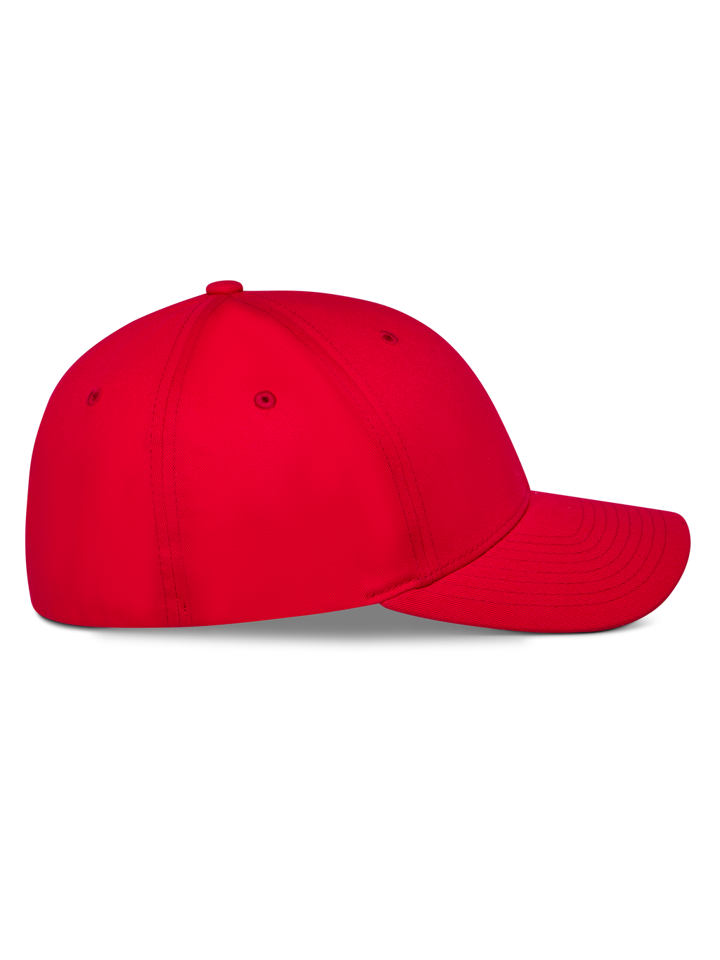 Alpinestars Pivot Hat, czerwona, profil boczny z zakrzywionym daszkiem i strukturalną koroną, tkanina twill, codzienna odzież sportowa motorsport