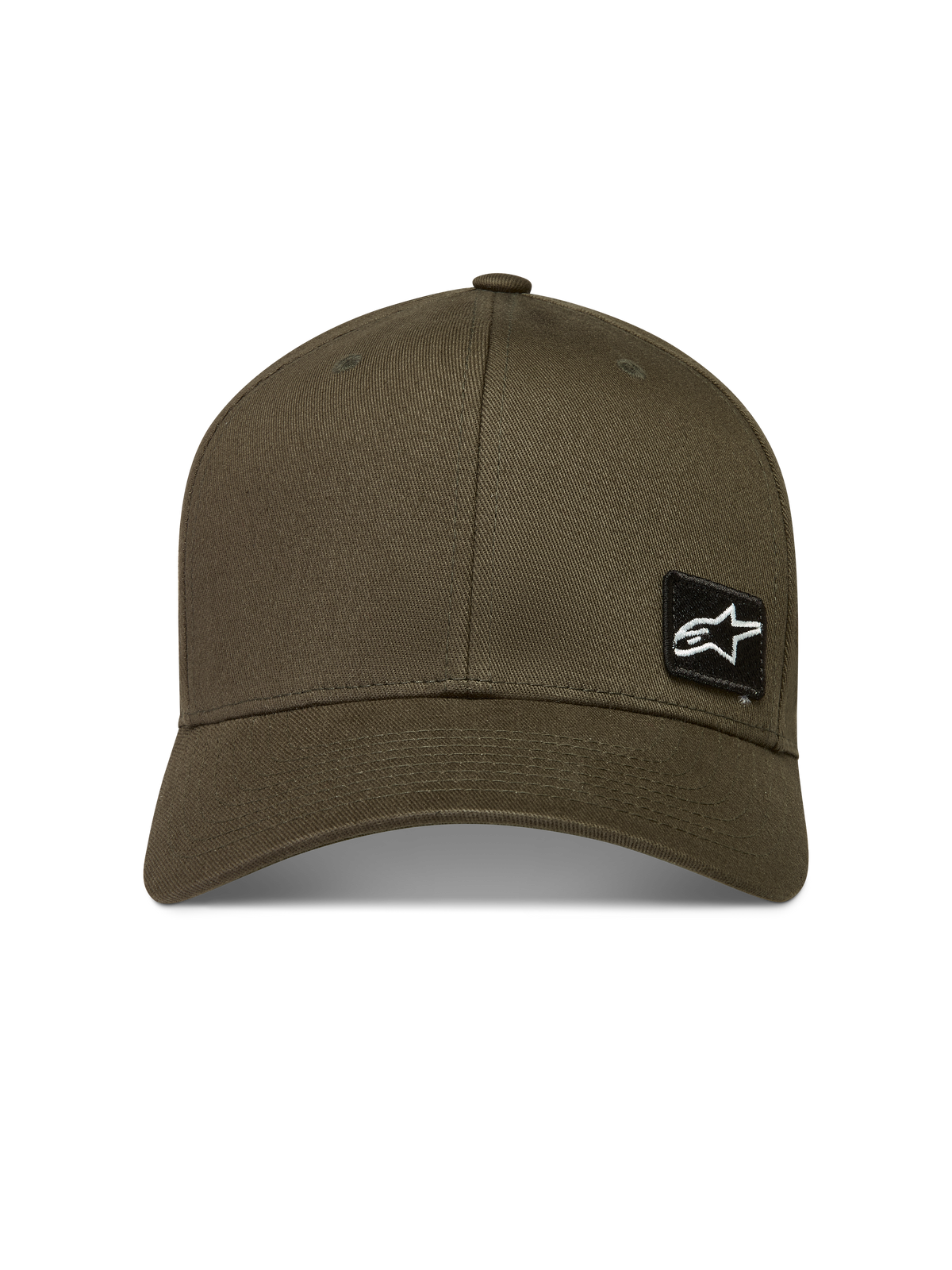 Alpinestars Pivot Hat, zielona czapka z daszkiem, sportowy styl lifestyle, tkanina keprowa, boczna naszywka z logo Astars.